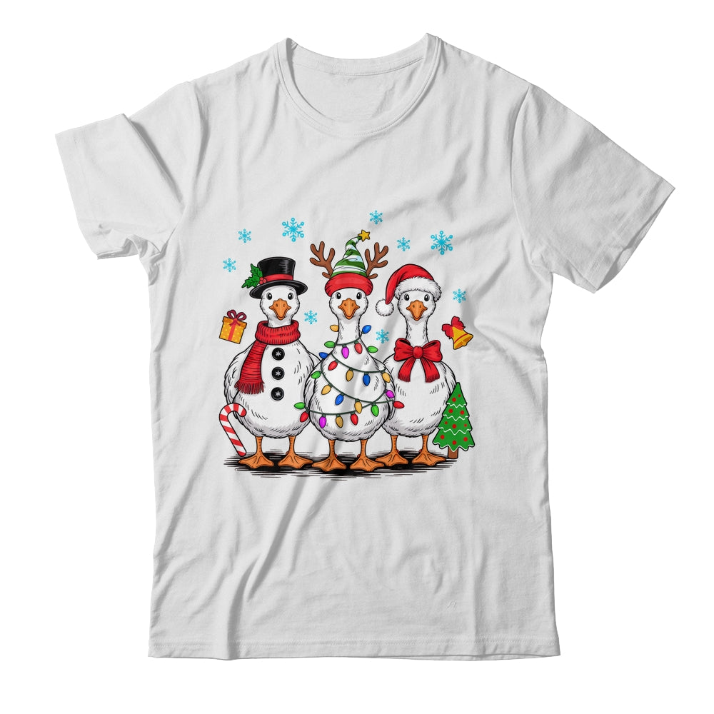Vintage Christmas Goose Santa Goose Cute Snowman Funny Shirt & Sweatshirt | teecentury