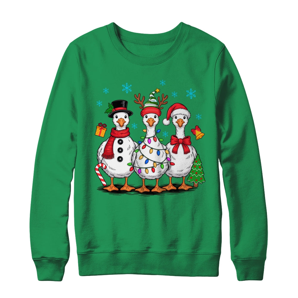 Vintage Christmas Goose Santa Goose Cute Snowman Funny Shirt & Sweatshirt | teecentury