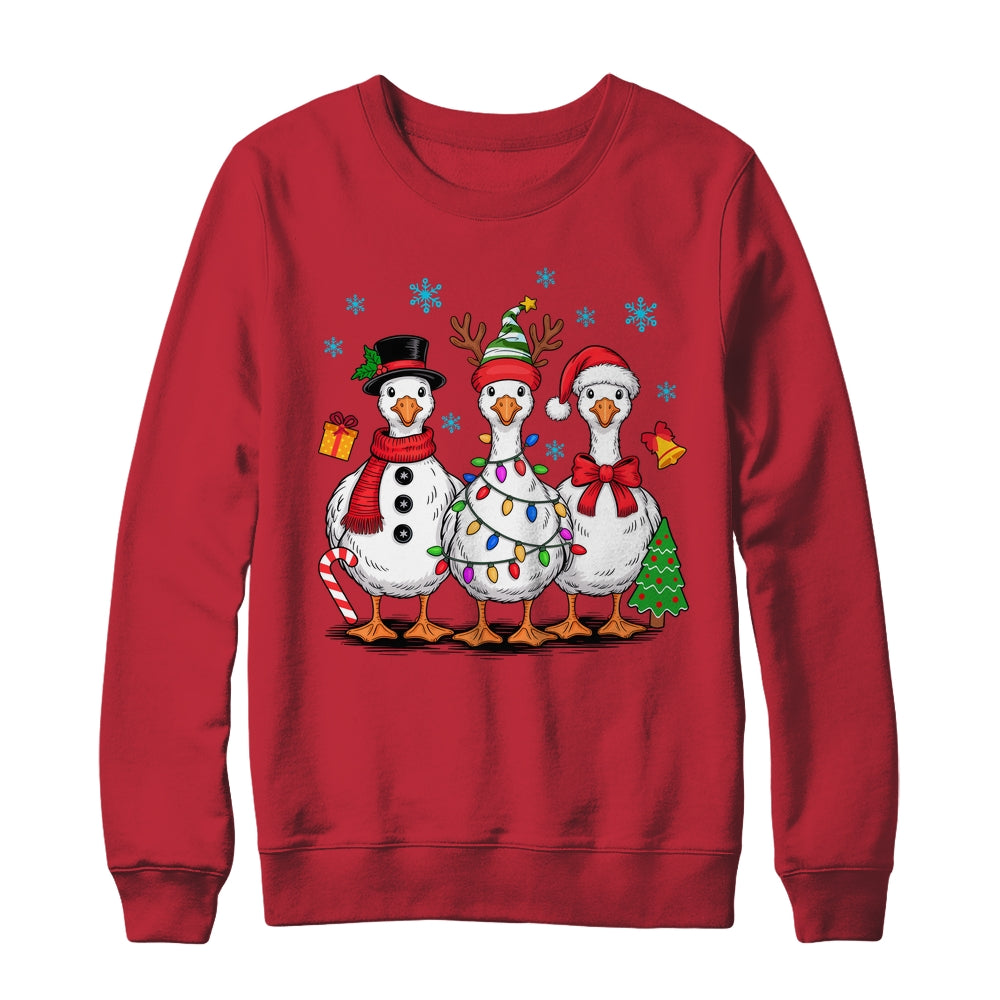 Vintage Christmas Goose Santa Goose Cute Snowman Funny Shirt & Sweatshirt | teecentury