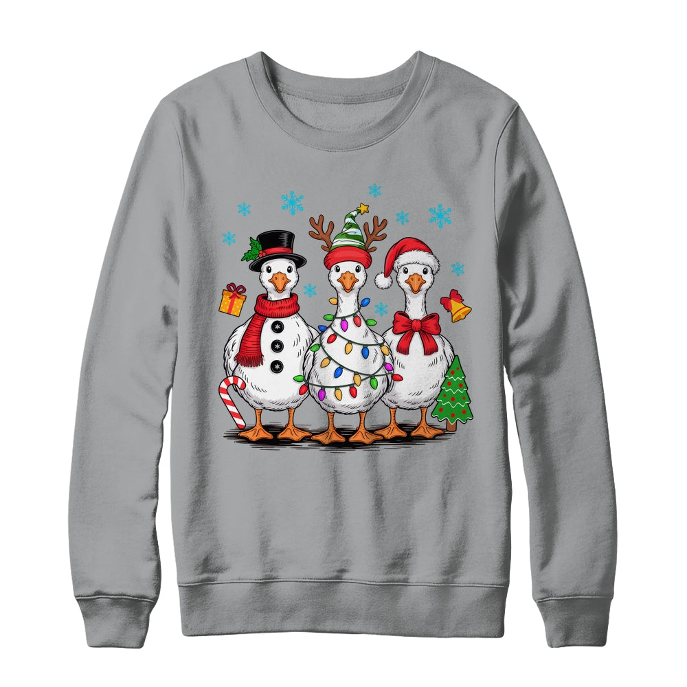 Vintage Christmas Goose Santa Goose Cute Snowman Funny Shirt & Sweatshirt | teecentury