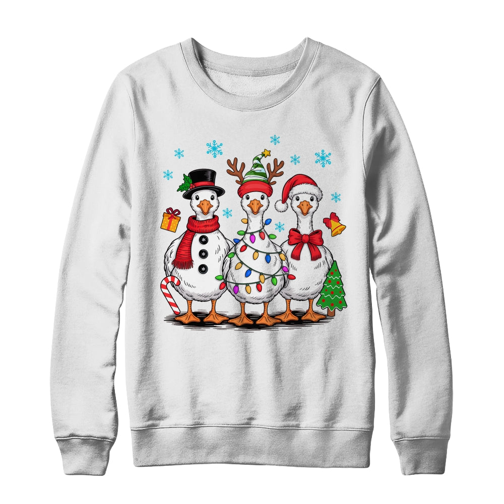 Vintage Christmas Goose Santa Goose Cute Snowman Funny Shirt & Sweatshirt | teecentury