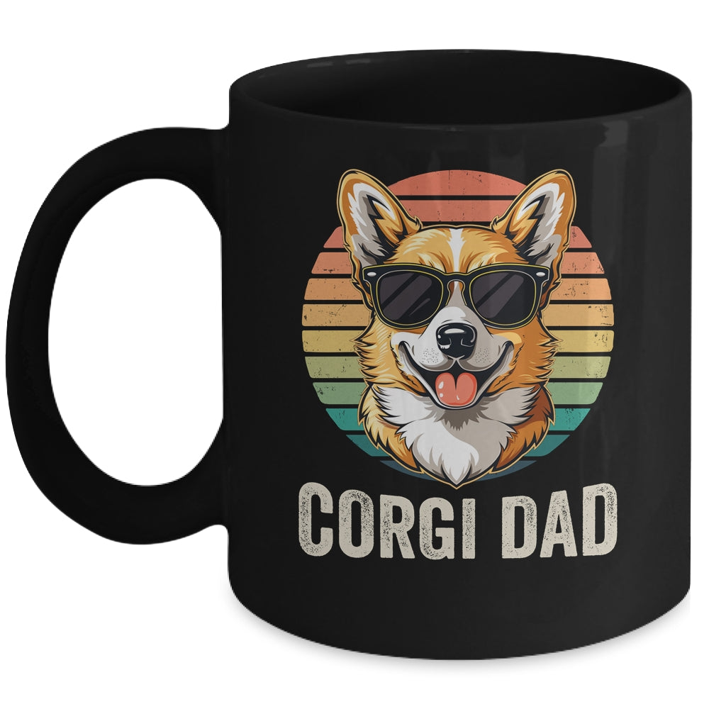 Vintage Corgi Dad For Fathers Day Dog Lover Funny Mug | teecentury