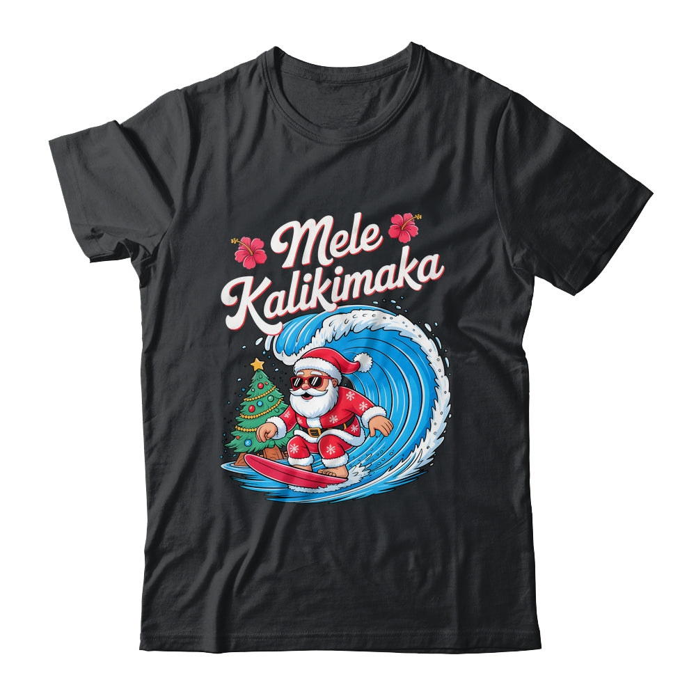 Vintage Cute Mele Kalikimaka Christmas Santa Surfing Costume Shirt & Sweatshirt | teecentury