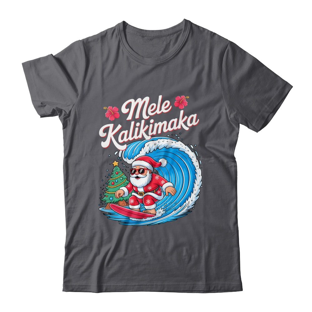 Vintage Cute Mele Kalikimaka Christmas Santa Surfing Costume Shirt & Sweatshirt | teecentury