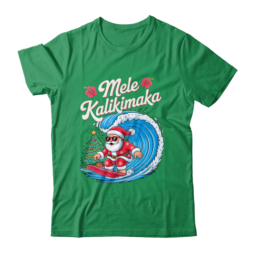 Vintage Cute Mele Kalikimaka Christmas Santa Surfing Costume Shirt & Sweatshirt | teecentury