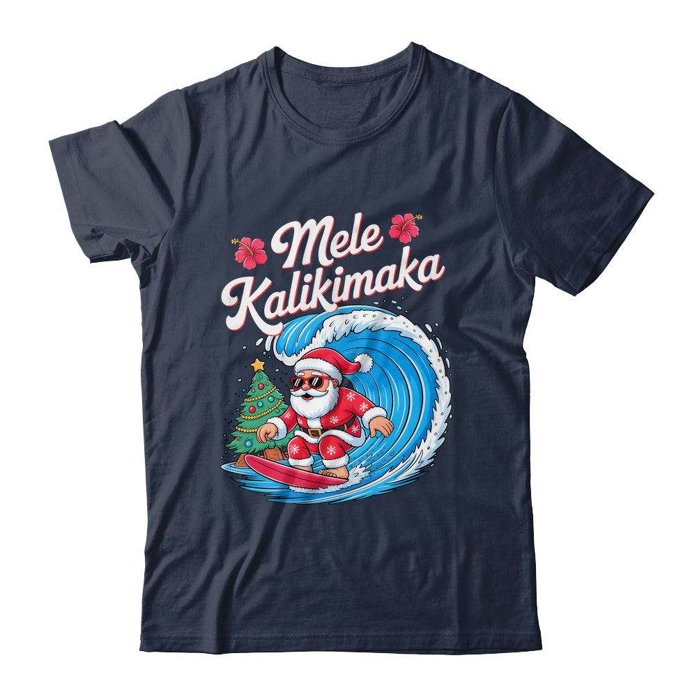 Vintage Cute Mele Kalikimaka Christmas Santa Surfing Costume Shirt & Sweatshirt | teecentury