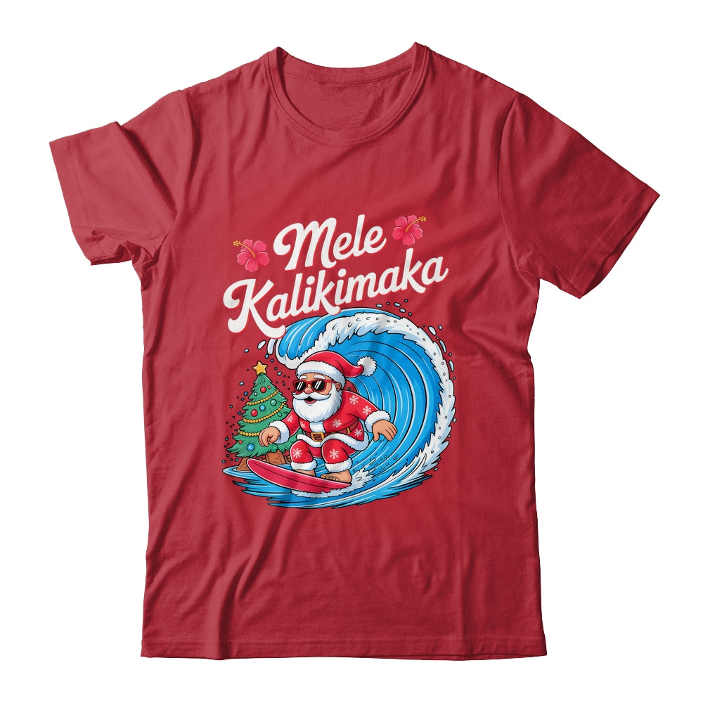 Vintage Cute Mele Kalikimaka Christmas Santa Surfing Costume Shirt & Sweatshirt | teecentury