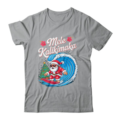 Vintage Cute Mele Kalikimaka Christmas Santa Surfing Costume Shirt & Sweatshirt | teecentury