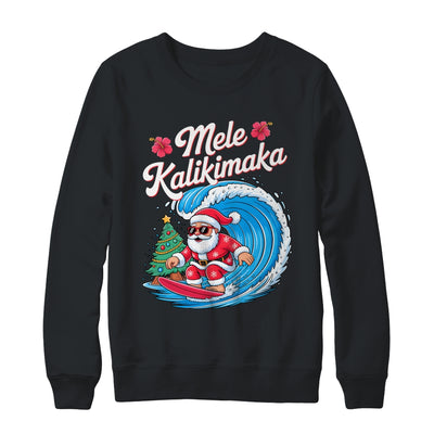 Vintage Cute Mele Kalikimaka Christmas Santa Surfing Costume Shirt & Sweatshirt | teecentury