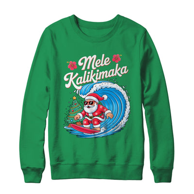 Vintage Cute Mele Kalikimaka Christmas Santa Surfing Costume Shirt & Sweatshirt | teecentury