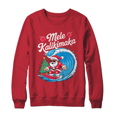 Vintage Cute Mele Kalikimaka Christmas Santa Surfing Costume Shirt & Sweatshirt | teecentury