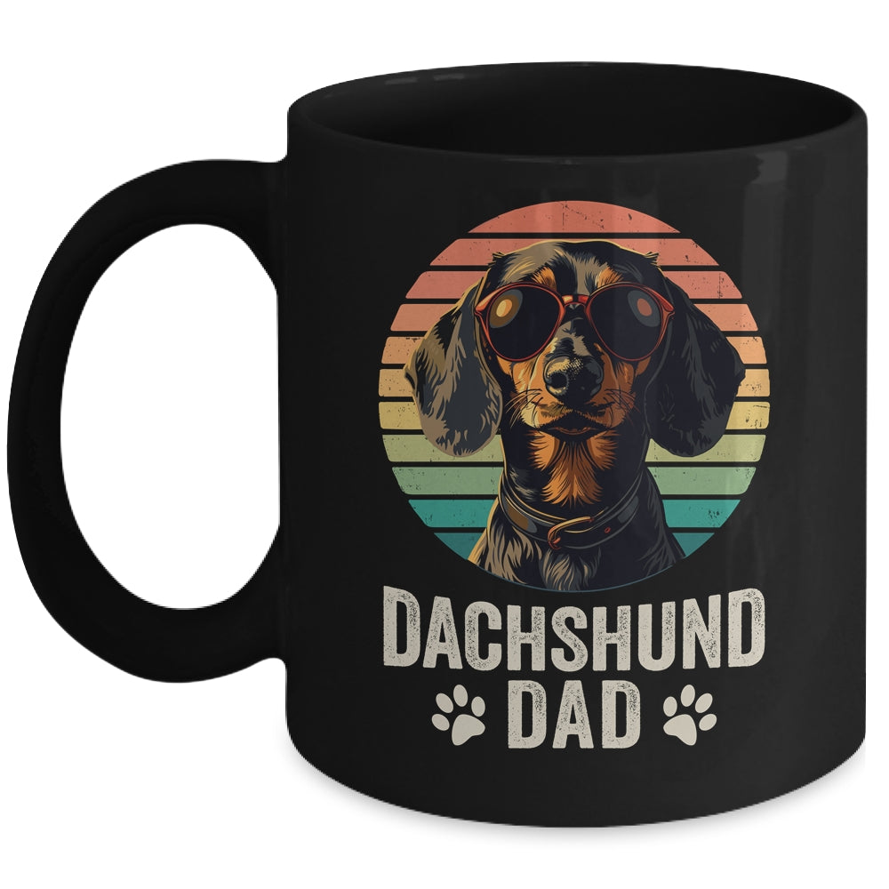 Vintage Dachshund Dad For Fathers Day Dog Lover Funny Mug | teecentury