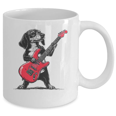 Vintage Dachshund Weenie Playing Guitar Rocking Dog Lover Mug | teecentury