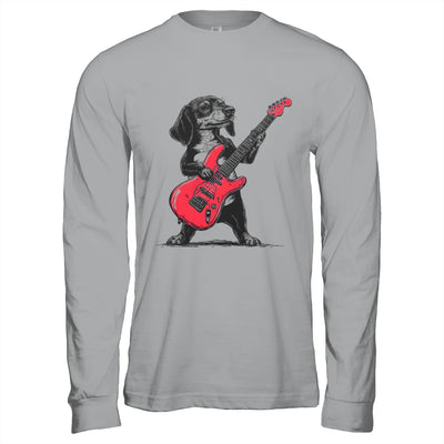 Vintage Dachshund Weenie Playing Guitar Rocking Dog Lover Shirt & Hoodie | teecentury