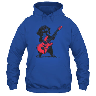 Vintage Dachshund Weenie Playing Guitar Rocking Dog Lover Shirt & Hoodie | teecentury