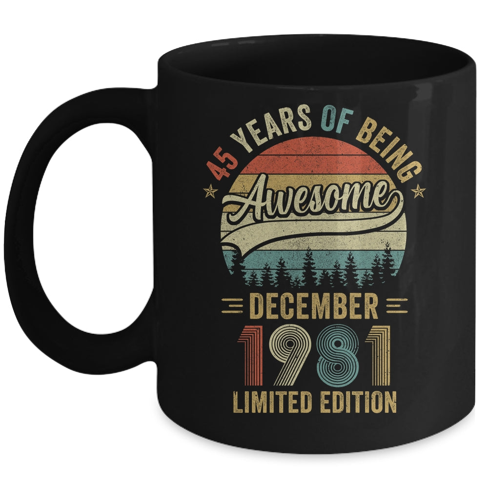 Vintage December 1981 45 Years Old 45th Birthday Men Women Mug | teecentury