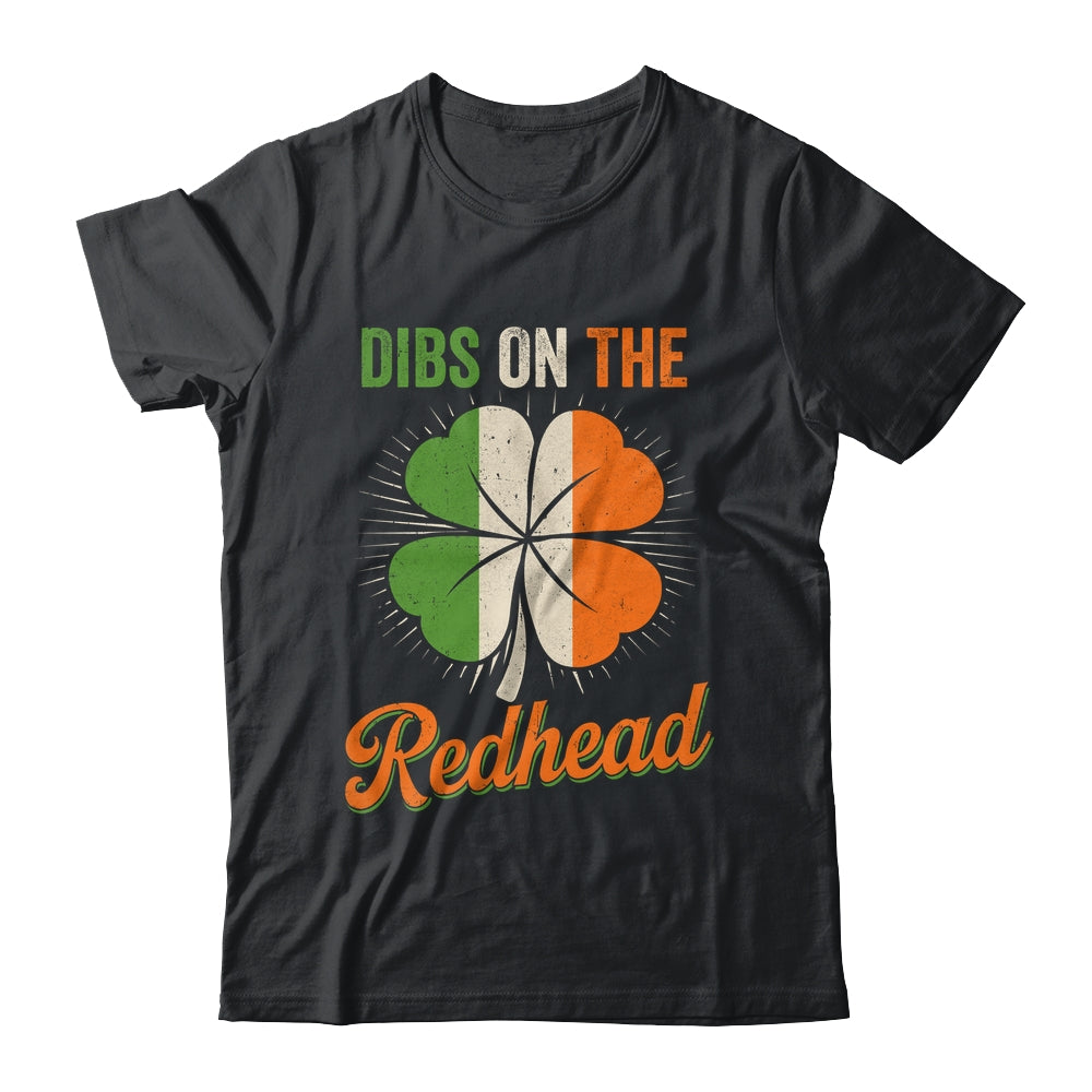 Vintage Dibs On The Redhead Irish St Patrick's Day Shamrock Shirt & Hoodie | teecentury