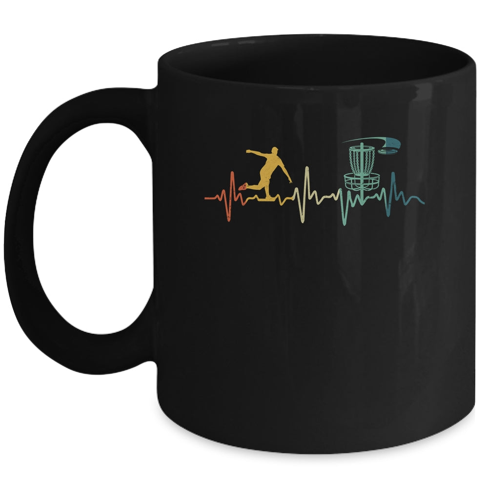 Vintage Disc Golf For Men Women Heartbeat Disc Golf Player Mug | teecentury