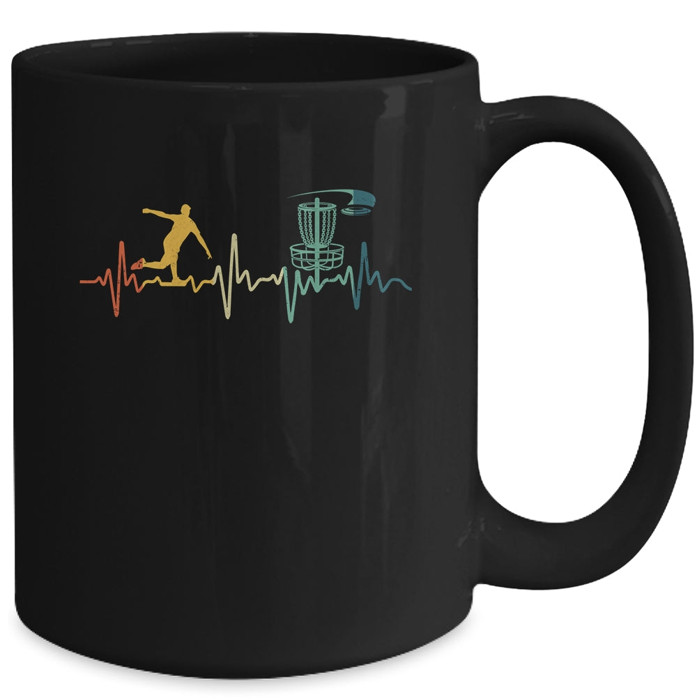 Vintage Disc Golf For Men Women Heartbeat Disc Golf Player Mug | teecentury
