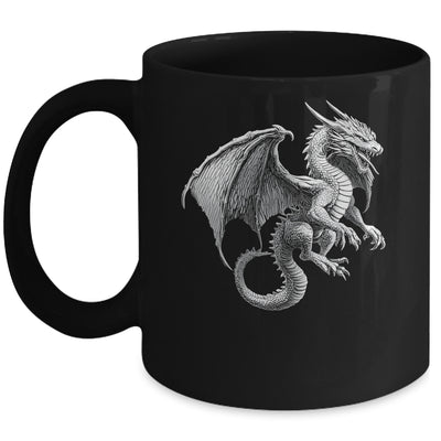 Vintage Dragon Art Silver Dragon Lover Design Men Women Mug | teecentury