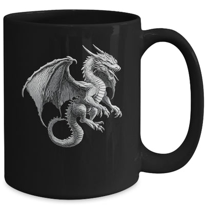 Vintage Dragon Art Silver Dragon Lover Design Men Women Mug | teecentury