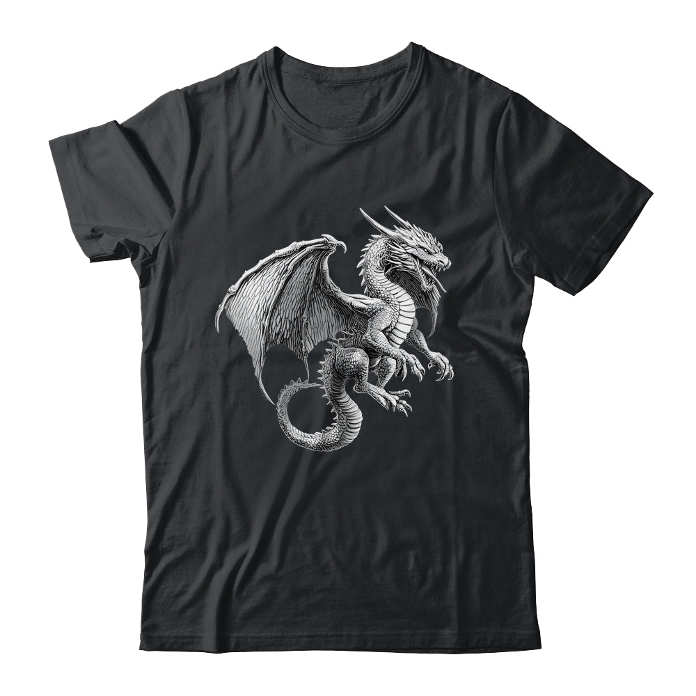 Vintage Dragon Art Silver Dragon Lover Design Men Women Shirt & Hoodie | teecentury
