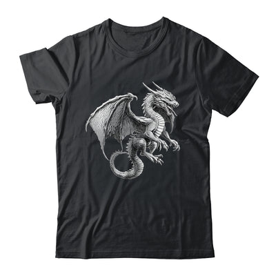 Vintage Dragon Art Silver Dragon Lover Design Men Women Shirt & Hoodie | teecentury