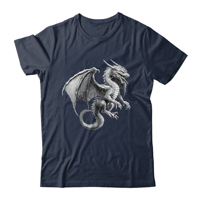 Vintage Dragon Art Silver Dragon Lover Design Men Women Shirt & Hoodie | teecentury