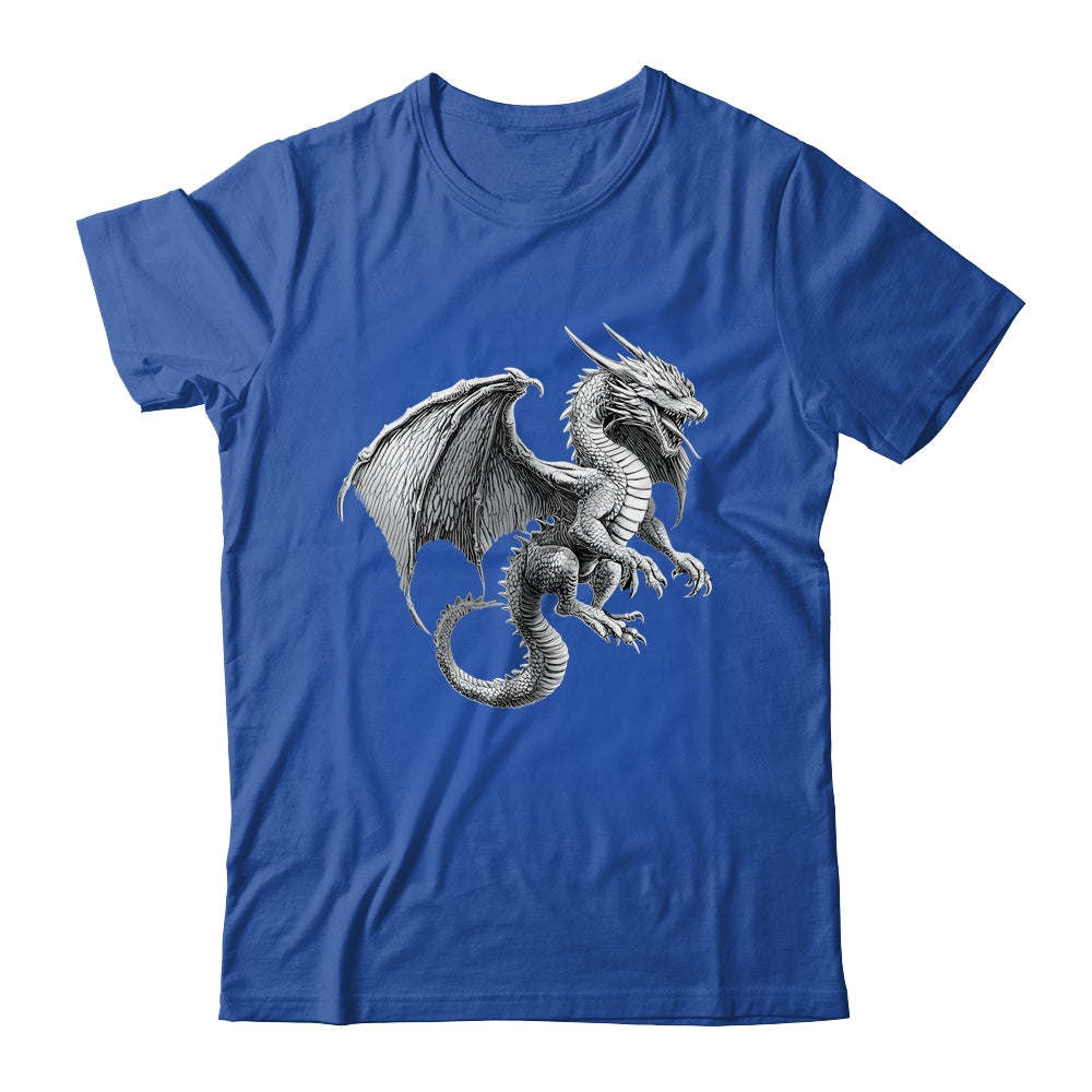 Vintage Dragon Art Silver Dragon Lover Design Men Women Shirt & Hoodie | teecentury