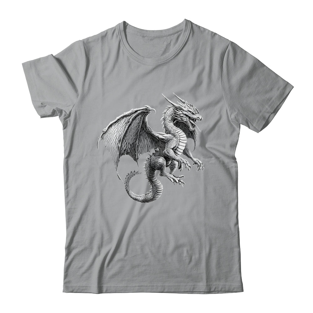 Vintage Dragon Art Silver Dragon Lover Design Men Women Shirt & Hoodie | teecentury