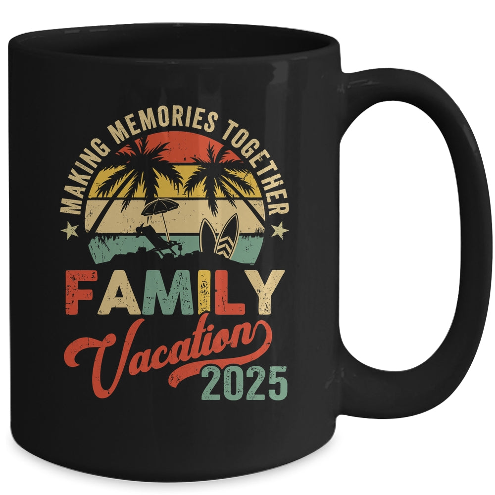 Vintage Family Trip Matching Summer Vacation Beach 2025 Mug | teecentury
