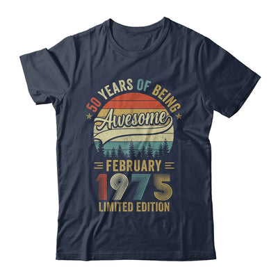 Vintage February 1975 50 Year Old 50th Birthday Men Women Shirt & Hoodie | teecentury