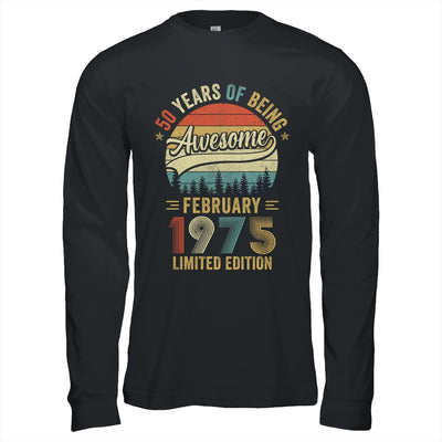 Vintage February 1975 50 Year Old 50th Birthday Men Women Shirt & Hoodie | teecentury