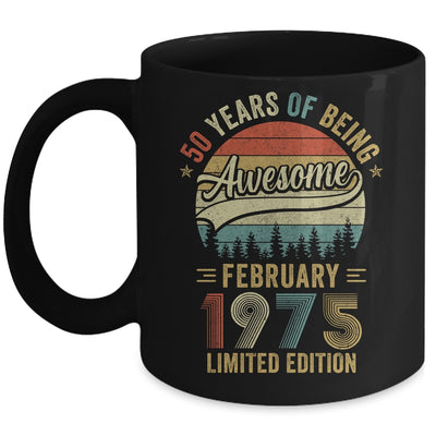 Vintage February 1975 50 Year Old 50th Birthday Men Women Mug | teecentury