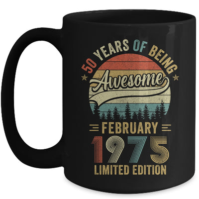 Vintage February 1975 50 Year Old 50th Birthday Men Women Mug | teecentury