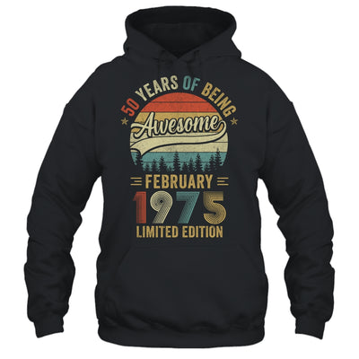 Vintage February 1975 50 Year Old 50th Birthday Men Women Shirt & Hoodie | teecentury
