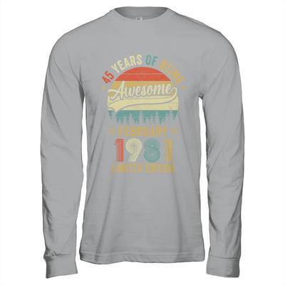 Vintage February 1981 45 Years Old 45th Birthday Men Women Shirt & Hoodie | teecentury