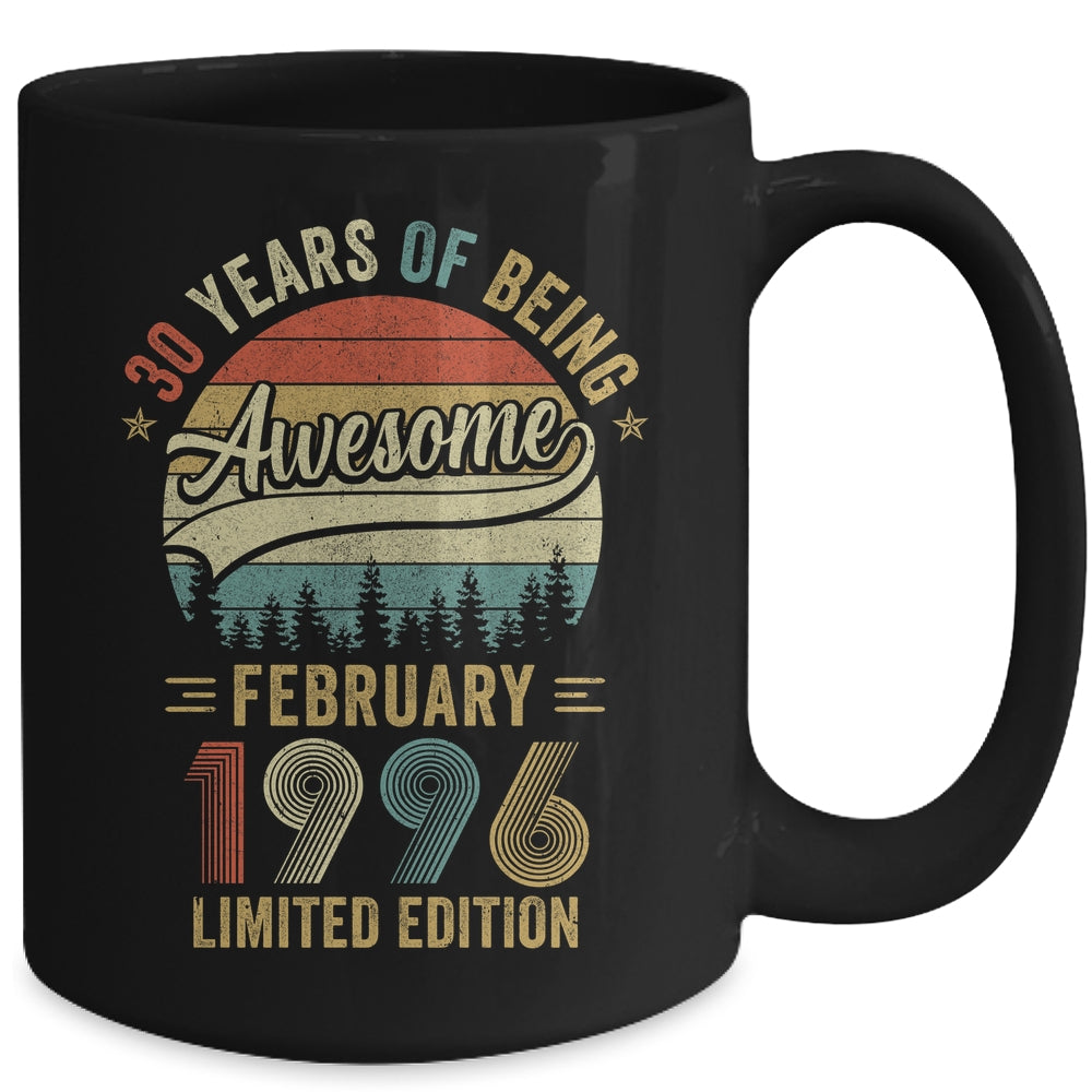 Vintage February 1996 30 Years Old 30th Birthday Men Women Mug | teecentury