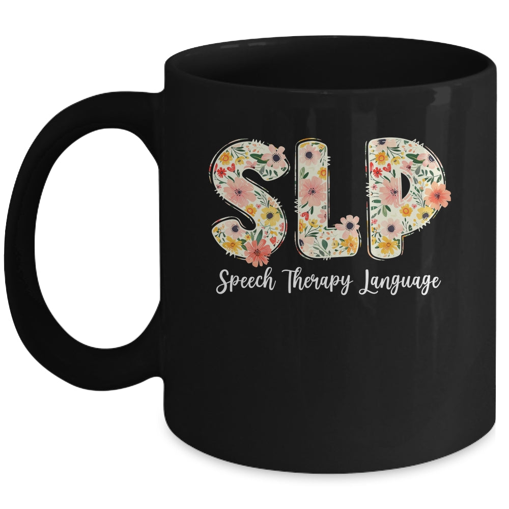 Vintage Floral SLP Speech Therapy Retro SLP OT PT Team Mug | teecentury