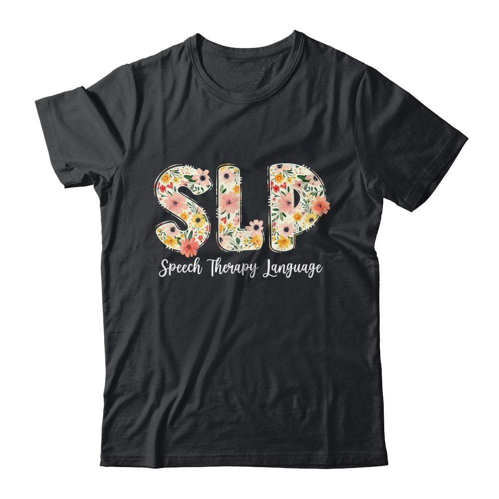 Vintage Floral SLP Speech Therapy Retro SLP OT PT Team Shirt & Tank Top | teecentury