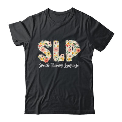 Vintage Floral SLP Speech Therapy Retro SLP OT PT Team Shirt & Tank Top | teecentury