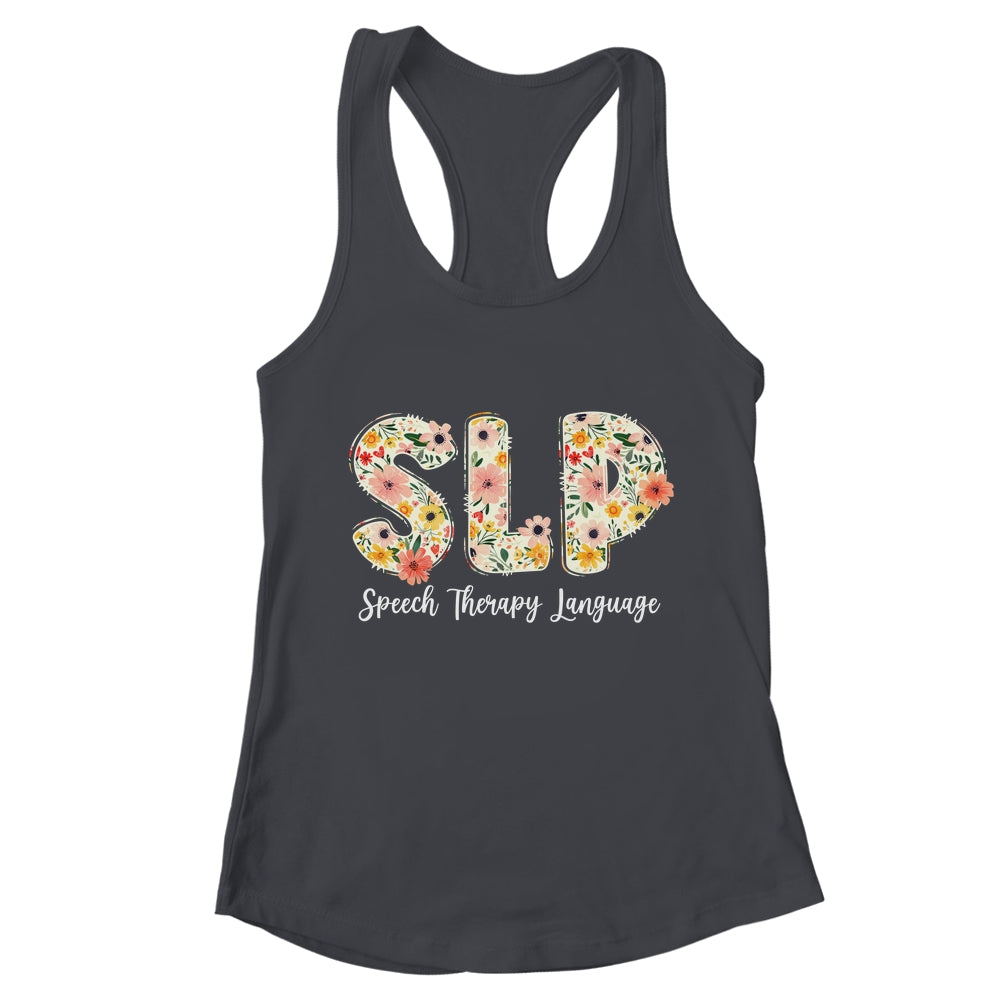 Vintage Floral SLP Speech Therapy Retro SLP OT PT Team Shirt & Tank Top | teecentury