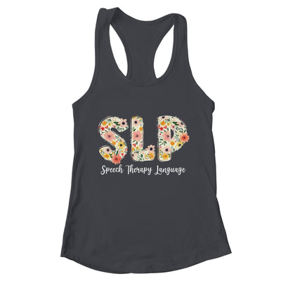 Vintage Floral SLP Speech Therapy Retro SLP OT PT Team Shirt & Tank Top | teecentury