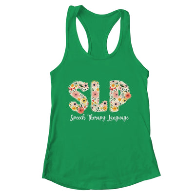 Vintage Floral SLP Speech Therapy Retro SLP OT PT Team Shirt & Tank Top | teecentury