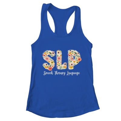 Vintage Floral SLP Speech Therapy Retro SLP OT PT Team Shirt & Tank Top | teecentury