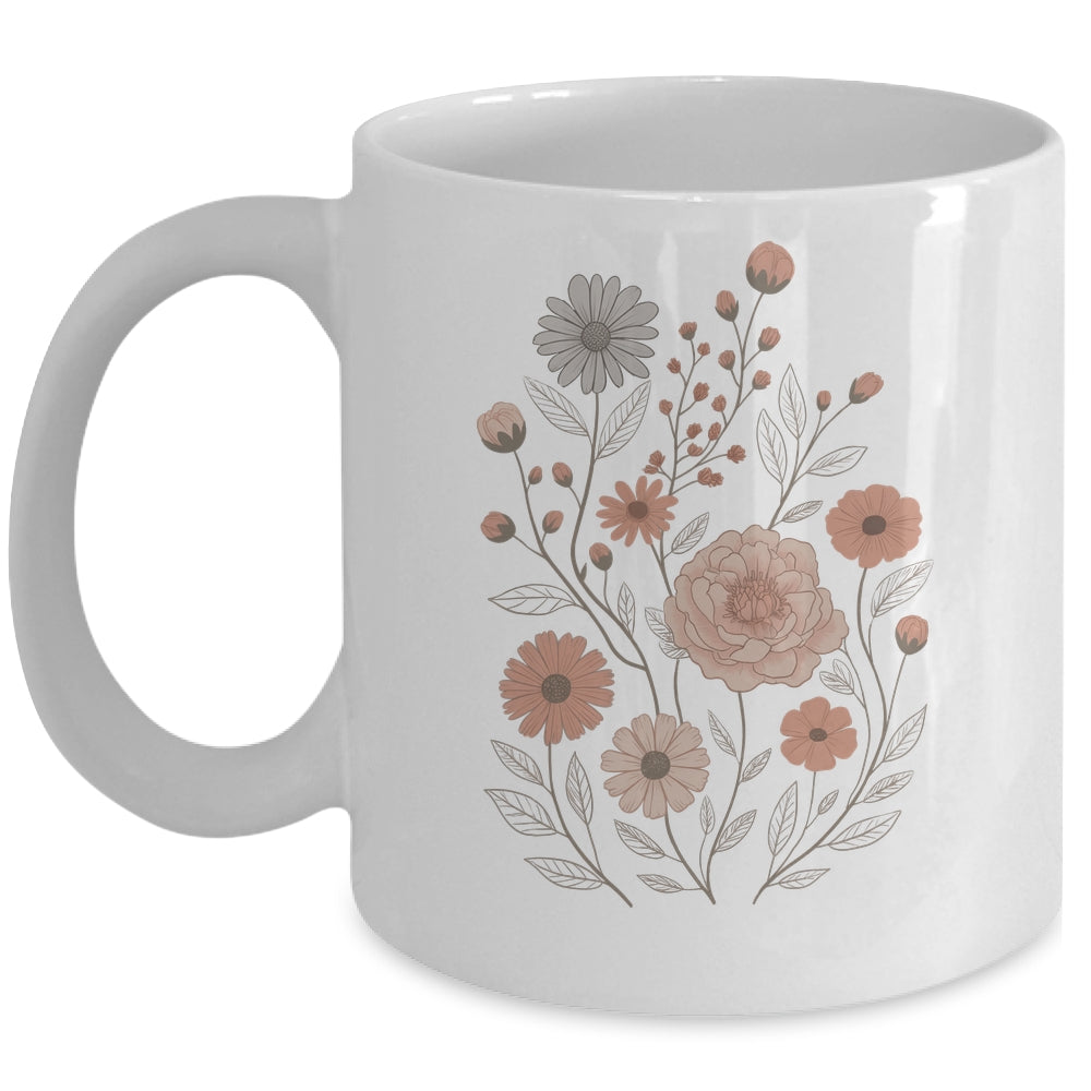 Vintage Flowers Botanical Floral Boho Cottagecore Wildflowers Mug | teecentury