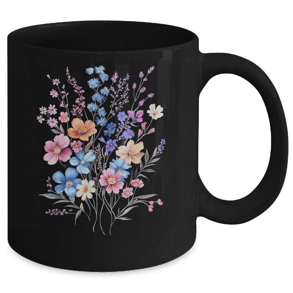 Vintage Flowers Women Wildflower Graphic Floral Gardening Mug | teecentury