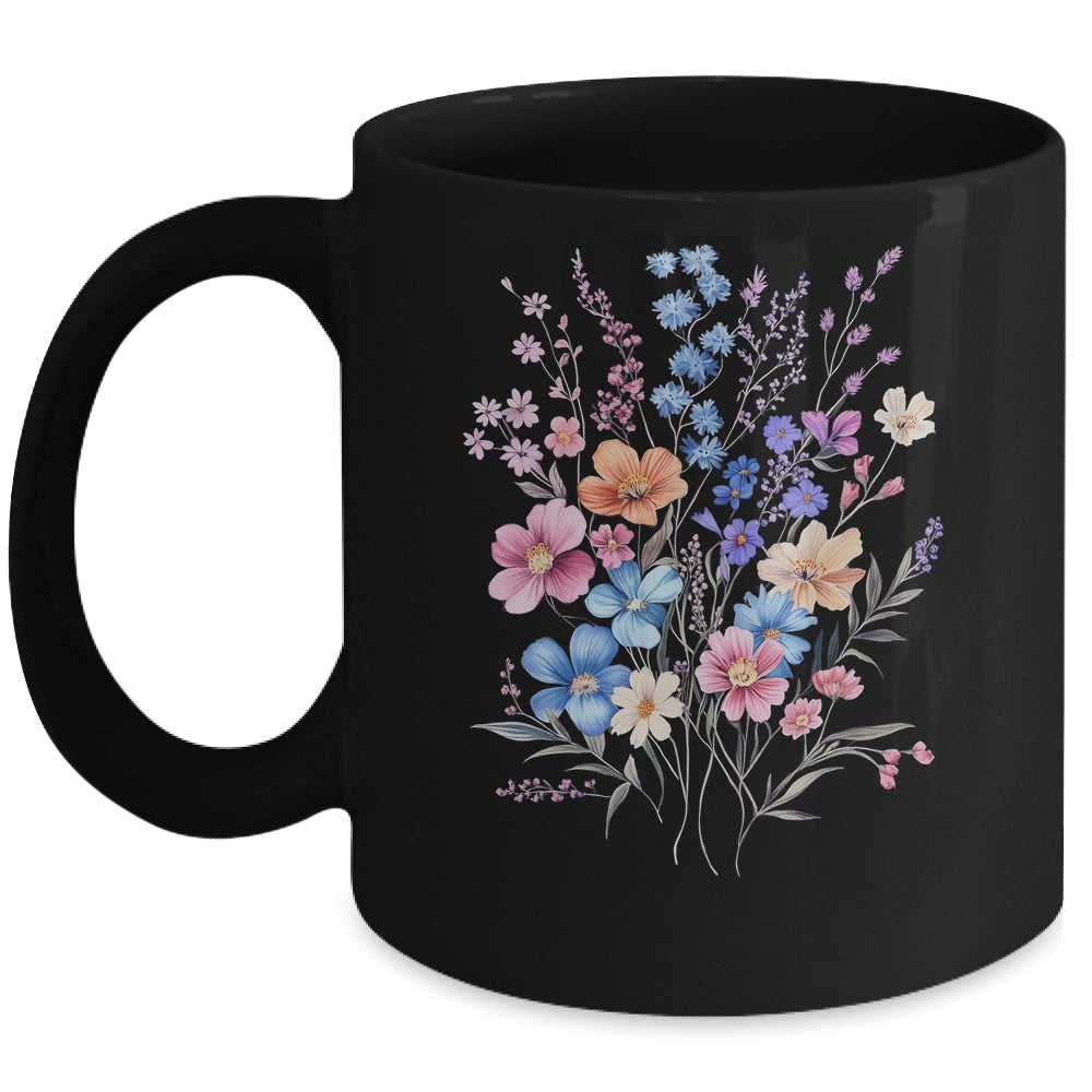 Vintage Flowers Women Wildflower Graphic Floral Gardening Mug | teecentury