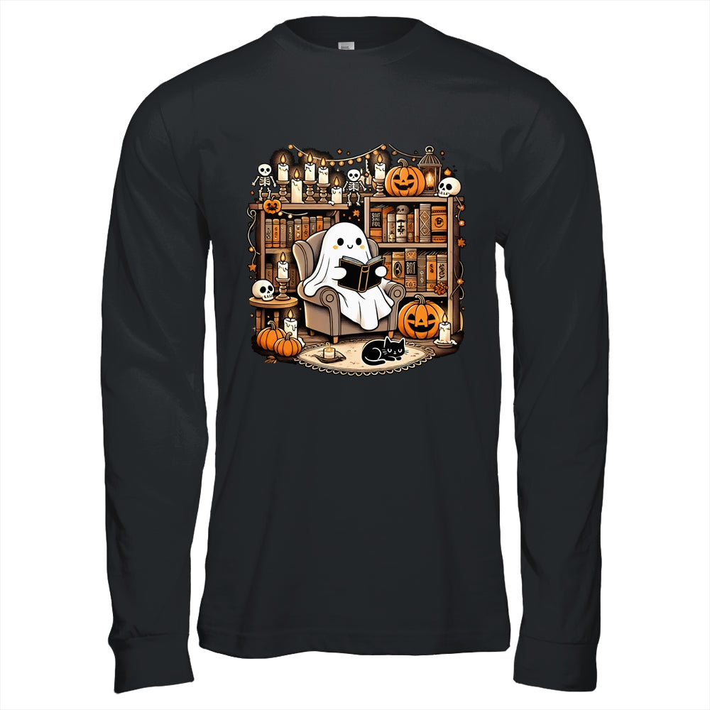 Vintage Ghost Reading Book Lovers Library Halloween Spooky Shirt & Hoodie | teecentury