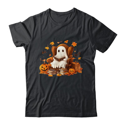 Vintage Ghost Reading Book Pumpkin Halloween Teachers School Shirt & Sweatshirt | teecentury